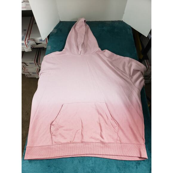 No Boundaries Hoodie Size 3XL Mens Pink Oversized Dip Dye Pullover Warm NWT - Picture 2 of 10